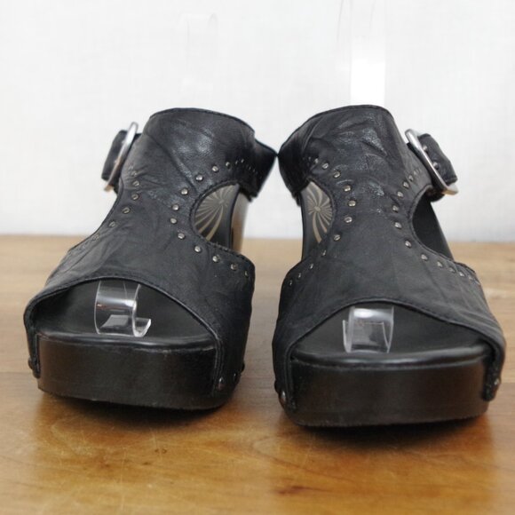 Dansko Ripley Studded Black Leather Mule Clogs EU 37 - Picture 8 of 8